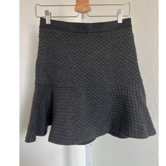 NWOT Rebecca Taylor charcoal textured  skirt - Picture 6 of 7
